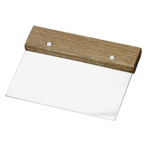 DOUGH SCRAPER W/WOOD HNDL 150X75MM S/ST