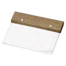 DOUGH SCRAPER W/WOOD HNDL 150X75MM S/ST