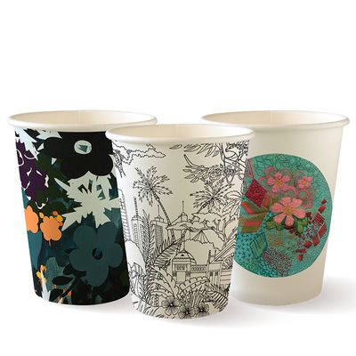 CUP SINGLE WALL 12OZ ART SERIES, BIOPAK