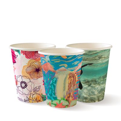 CUP SINGLE WALL 8OZ ART SERIES, BIOPAK