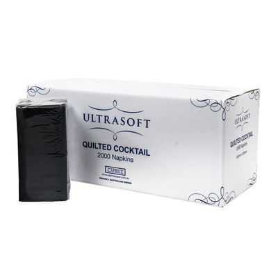 COCKTAIL NAPKIN BLACK, ULTRASOFT 2000CTN