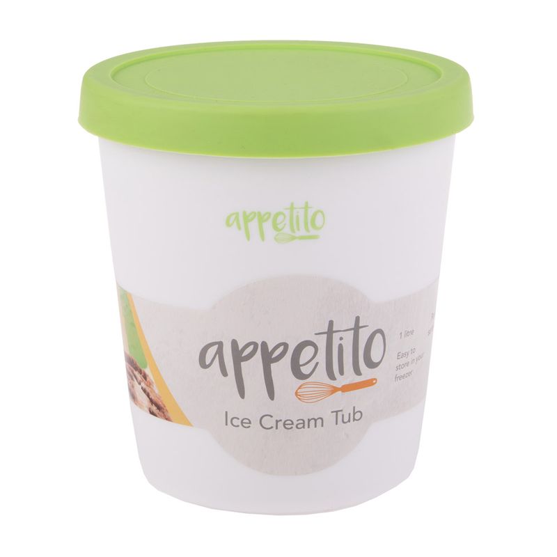 ICE CREAM TUB RND 1LT GREEN, APPETITO