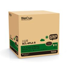 LID PLA 8OZ (80MM) BLACK, BIOPAK 1000CTN