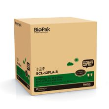 LID PLA 12OZ (90MM) BLACK BIOPAK 1000CTN