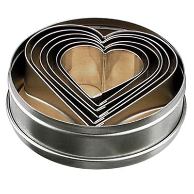 CUTTER SET 6PCE HEARTS 5-9CM TIN,T/KRAFT