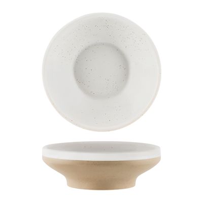 BOWL FOOTED WHT PEBBLE 153X35MM, TK SOHO