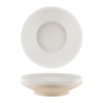 BOWL FOOTED WHT PEBBLE 230X68MM, TK SOHO