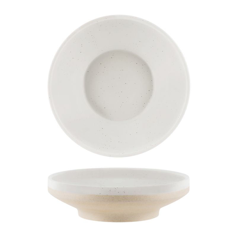 BOWL FOOTED WHT PEBBLE 230X68MM, TK SOHO