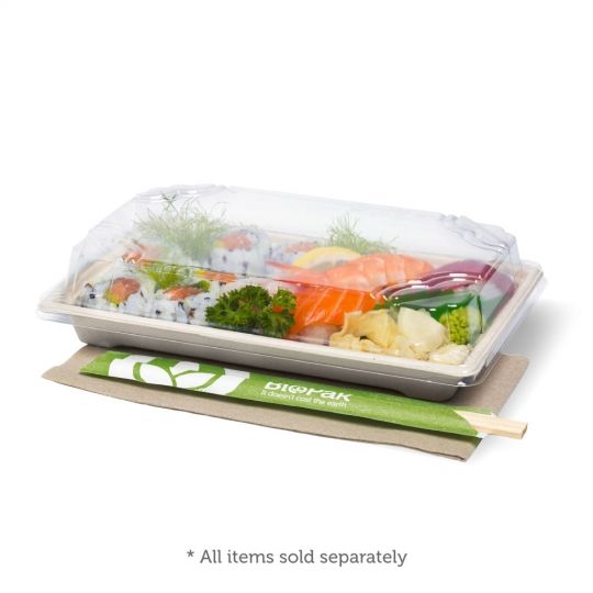 SUSHI TRAY BASE BRWN 213.5X132MM,100PK