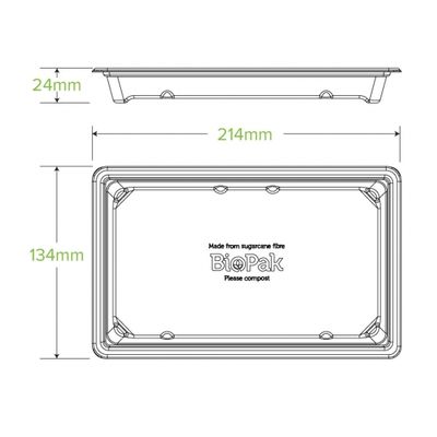 SUSHI TRAY BASE BRWN 213.5X132MM,100PK