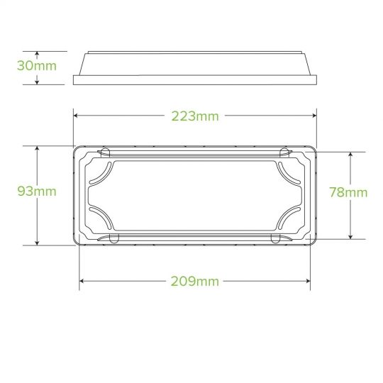 LID FOR SUSHI TRAY LONG CLR PLA, 50PK