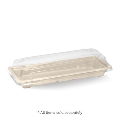 CLEAR LID FOR LONG SUSHI TRAY, BIOPAK