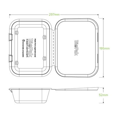 CLAMSHELL NAT 20X15X5CM, BIOPAK 100PK