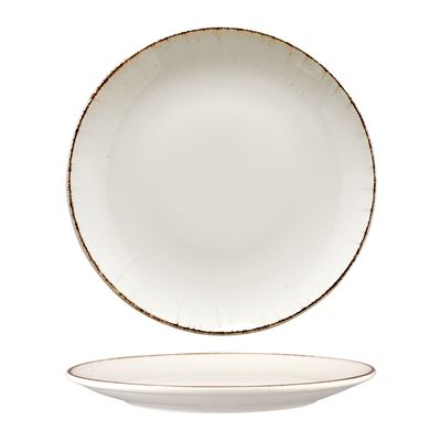 PLATE COUPE WHITE/BRN 210MM, BONNA RETRO