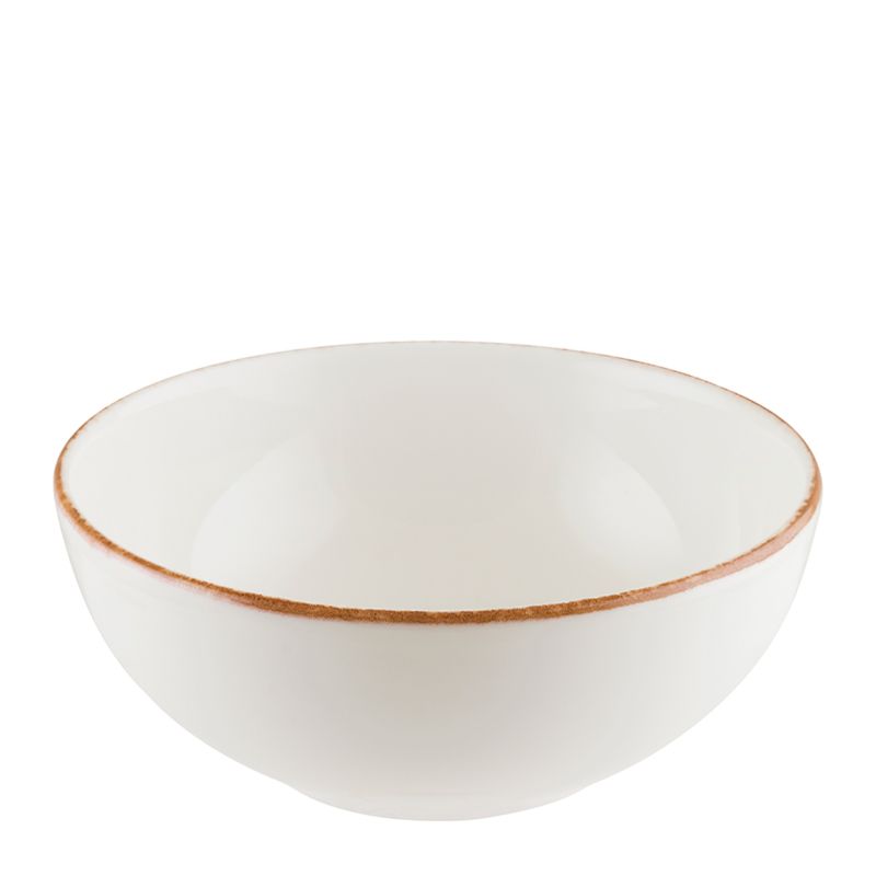 BOWL DEEP WHITE/BRN 130MM, BONNA RETRO