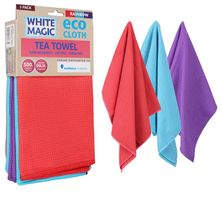 TEA TOWEL RAINBOW 3PK, WHITE MAGIC