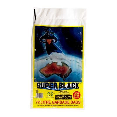 GARBAGE BAG H/DUTY 72L, SUPER BLACK