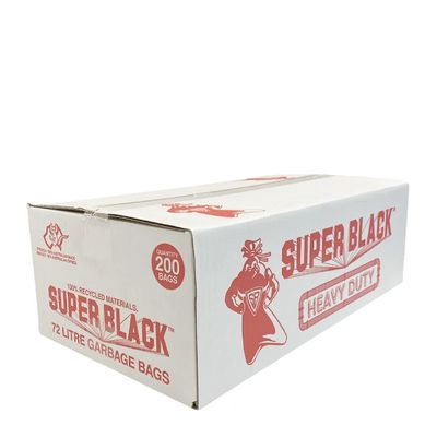 GARBAGE BAG H/DUTY 72L, SUPER BLACK