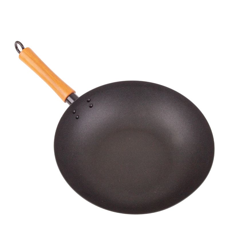 WOK N/STICK 30CM WOODEN HNDL, EXCALIBUR