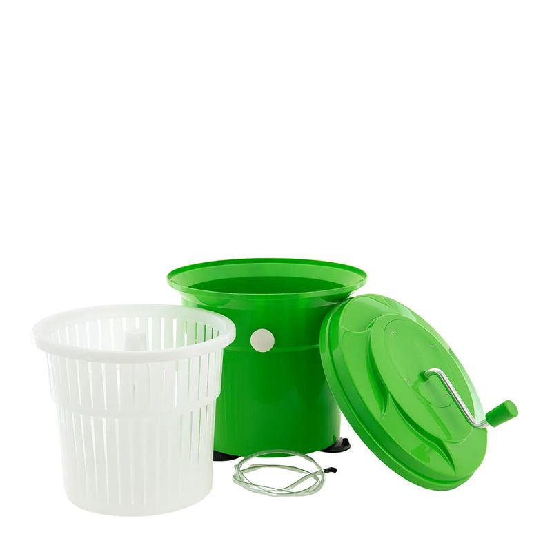SALAD SPINNER GREEN W/SIDE BRAKE 25L