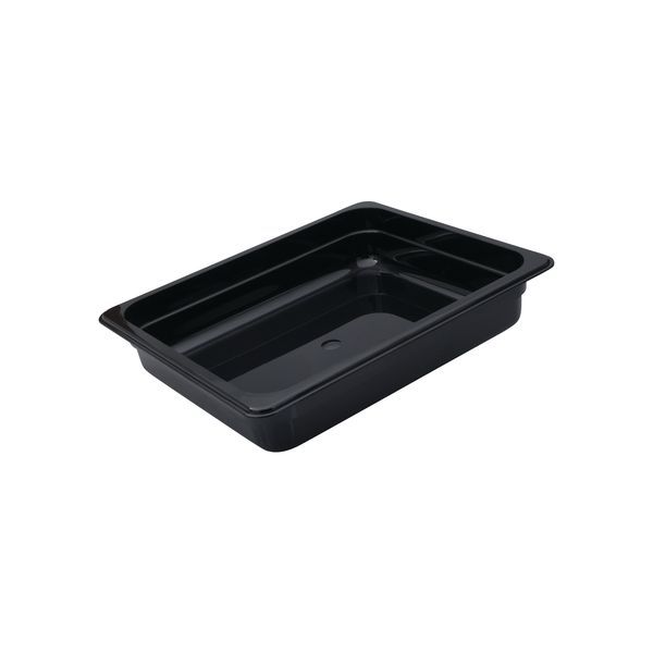 FOOD PAN BLACK GN1/2 SIZE 200MM POLYCARB