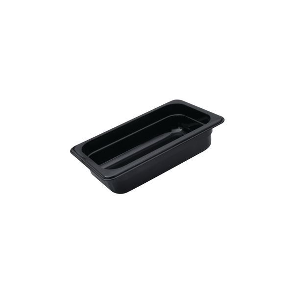 FOOD PAN BLACK GN1/3 SIZE 200MM POLYCARB