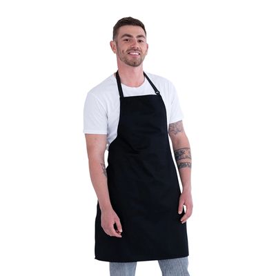 APRON BIB BLACK 70X86CM, PROCHEF