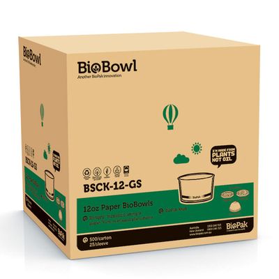 BOWL PAPER HOT BROWN 12OZ, BIOPAK