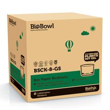 BOWL PAPER HOT BROWN 8OZ, BIOPAK 1000CTN