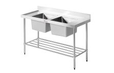 SINK BENCH DOUBLE 2100WX600DX900H SIMPLY
