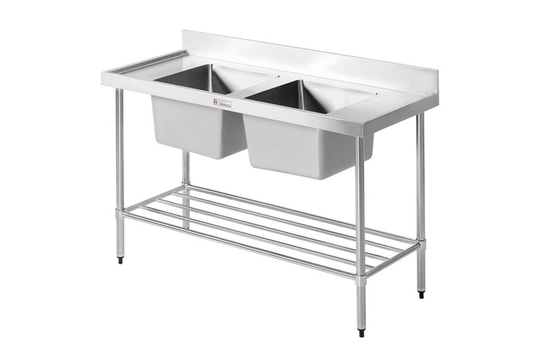 SINK BENCH DOUBLE 2100WX600DX900H SIMPLY