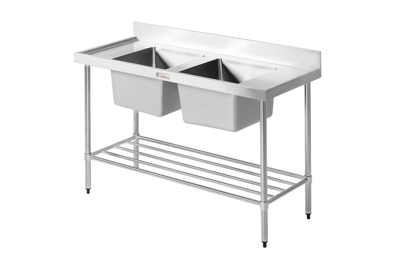 SINK BENCH DOUBLE 1500WX700DX900H SIMPLY