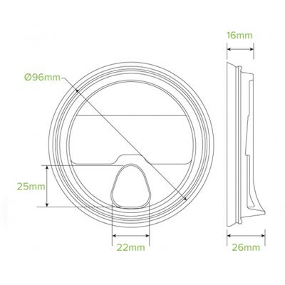 LID 300-700ML CLEAR SIPPER, BIOPAK 100PC