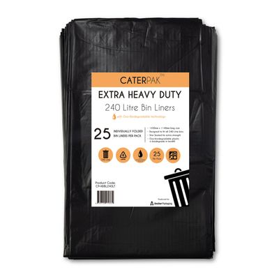 GARBAGE BAG 240LT 25PK HEAVY DUTY