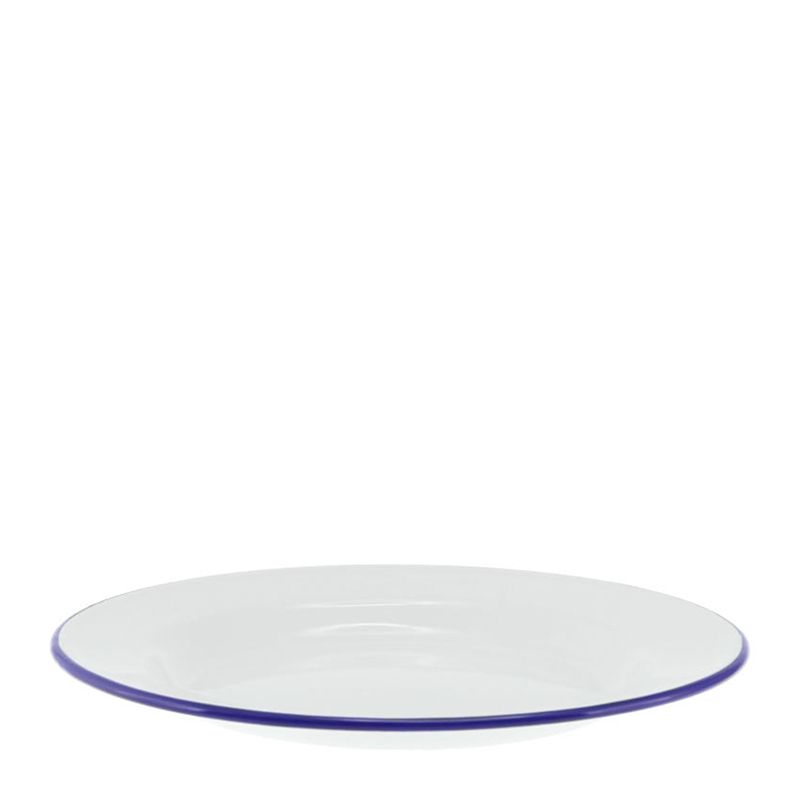 PLATE WHT/BLUE RIM 26CM ENAMEL, FALCON