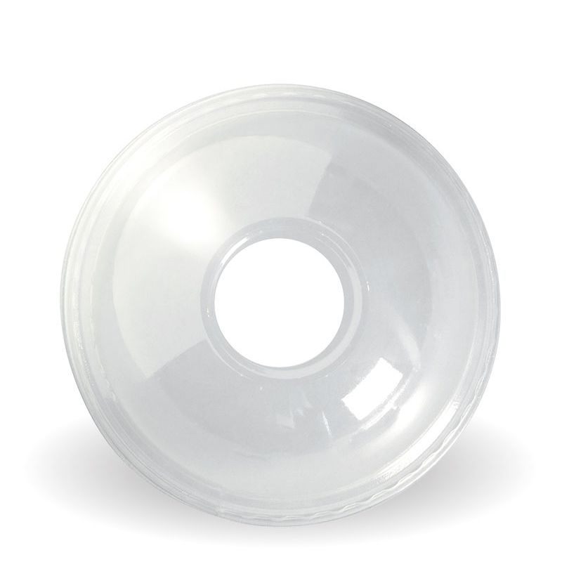 DOME LID CLR 20MM HOLE  300-700ML 100PK