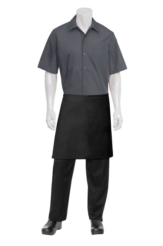 APRON HALF BLACK NO POCKET, CHEFWORKS