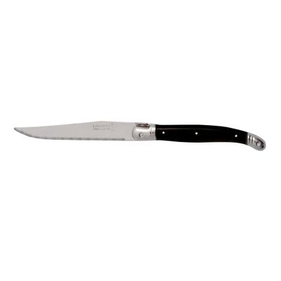 KNIFE TABLE SERRATED BLK, ANDRE VERDIER
