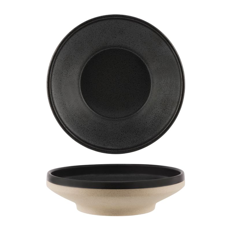 BOWL FOOTED SPECKLE BLACK 230MM, TK SOHO