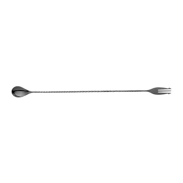 BAR SPOON W/FORK BLACK, MODA