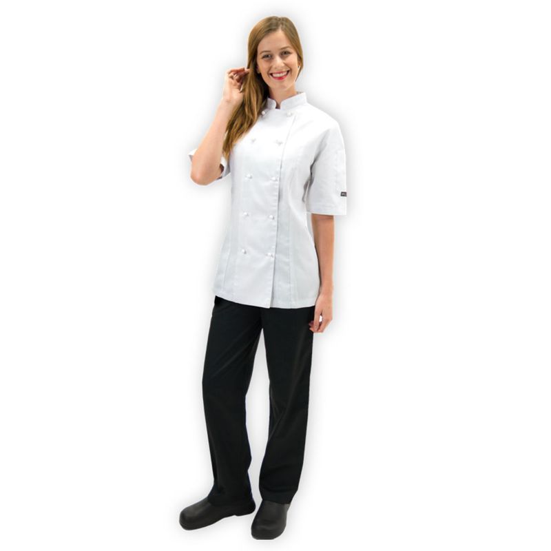 CHEF JACKET WHT S/SL WOMENS SZ8, PROCHEF