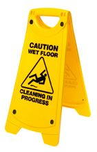 SIGN AFRAME-CAUTION WET FLOOR-YELL,OATES