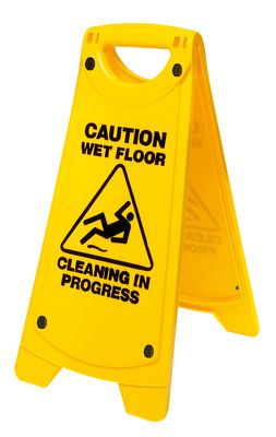 SIGN AFRAME-CAUTION WET FLOOR-YELL,OATES