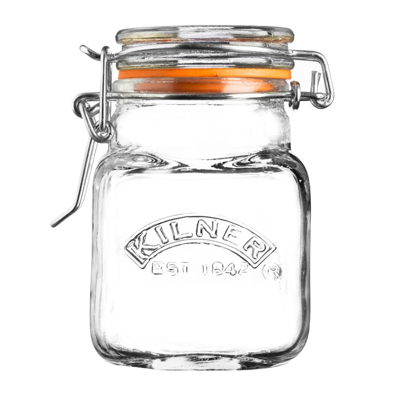 JAR SQUARE CLIP TOP 70ML CDU, KILNER