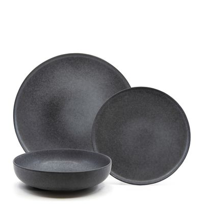 DINNER SET BLACK 12PC, S&P HUE