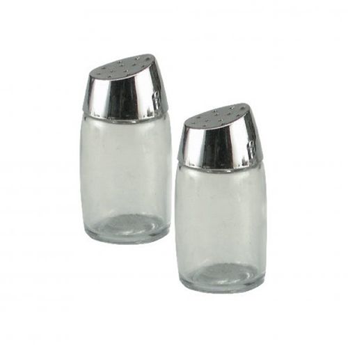 SALT & PEPPER 8CM GLASS CITY SQUIRE SNGL