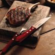 KNIFE STEAK JUMBO POINT P/WOOD RED 5IN