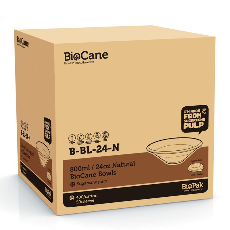 SOUP BOWL NAT 24OZ 400CTN, BIOPAK