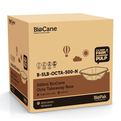 500ML NATURAL OCTA BOX, BIOPAK