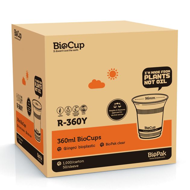 Shop COLD CUP 360ML CLEAR, BIOPAK - Chef’s Hat